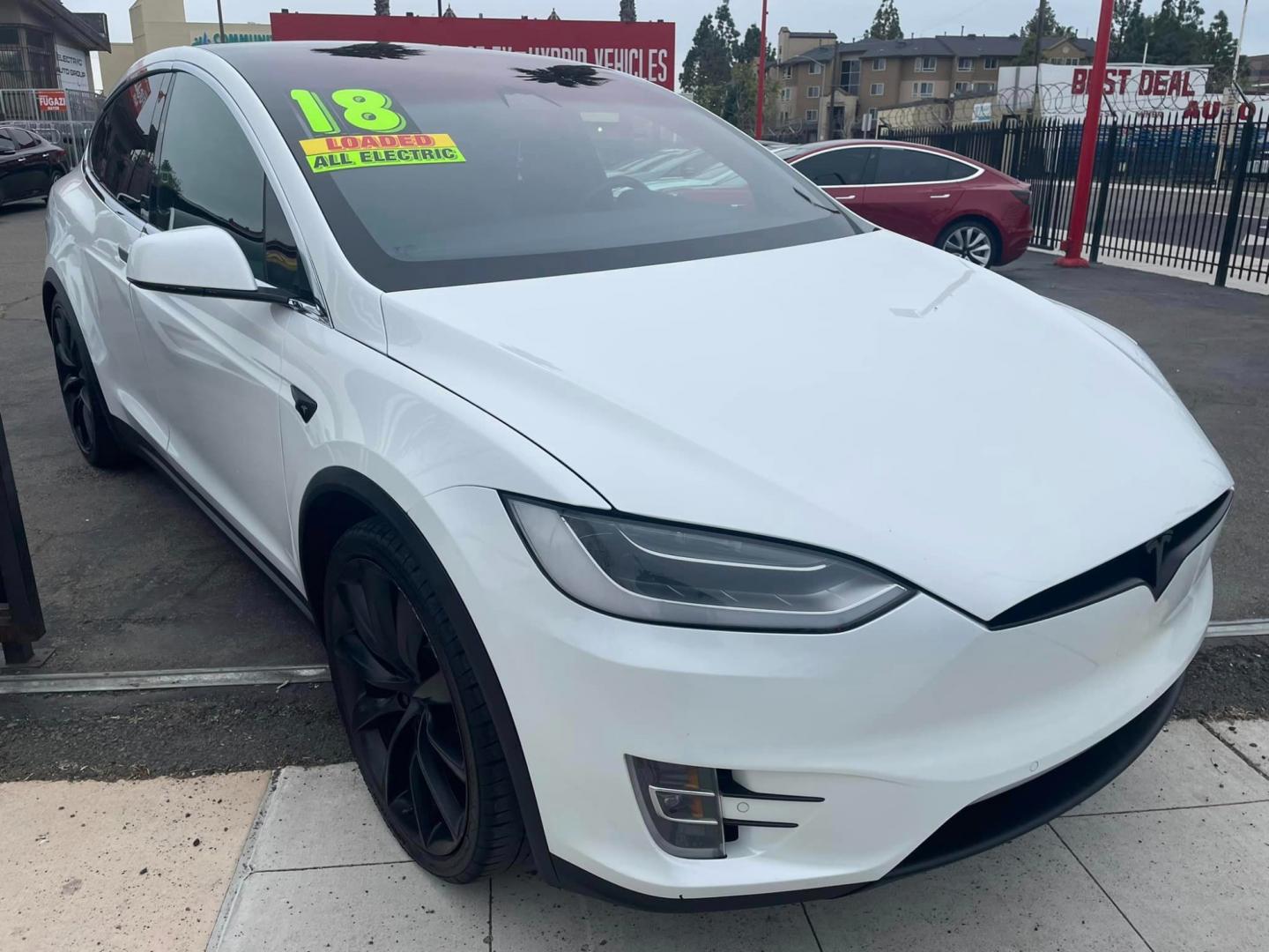 2018 WHITE /BLACK Tesla Model X (5YJXCAE28JF) , located at 744 E Miner Ave, Stockton, CA, 95202, (209) 944-5770, 37.956863, -121.282082 - Photo#1